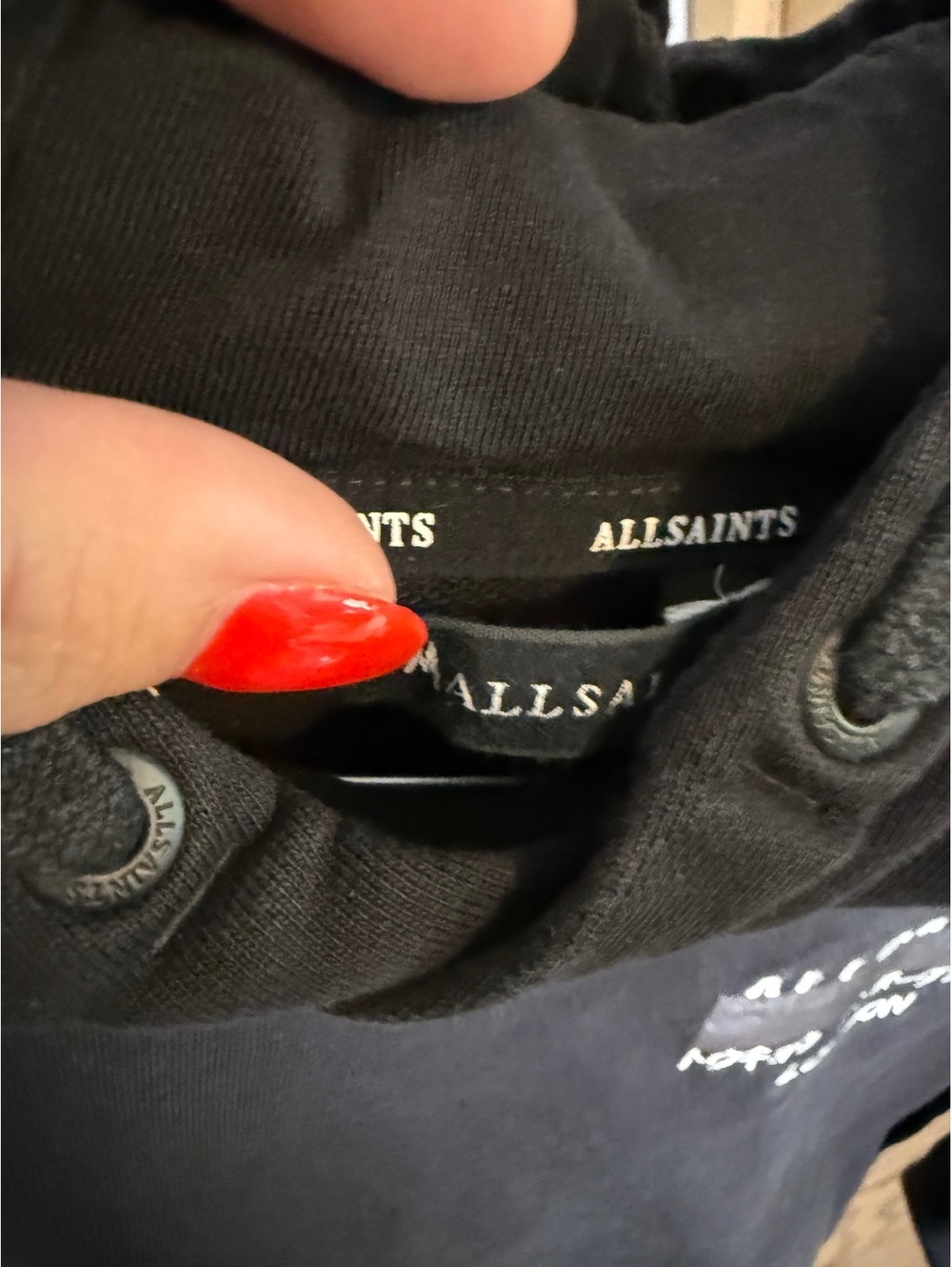 All Saints Boys' Black Hoodie Sweatshirt with Graphic Print - Picture 7 of 11